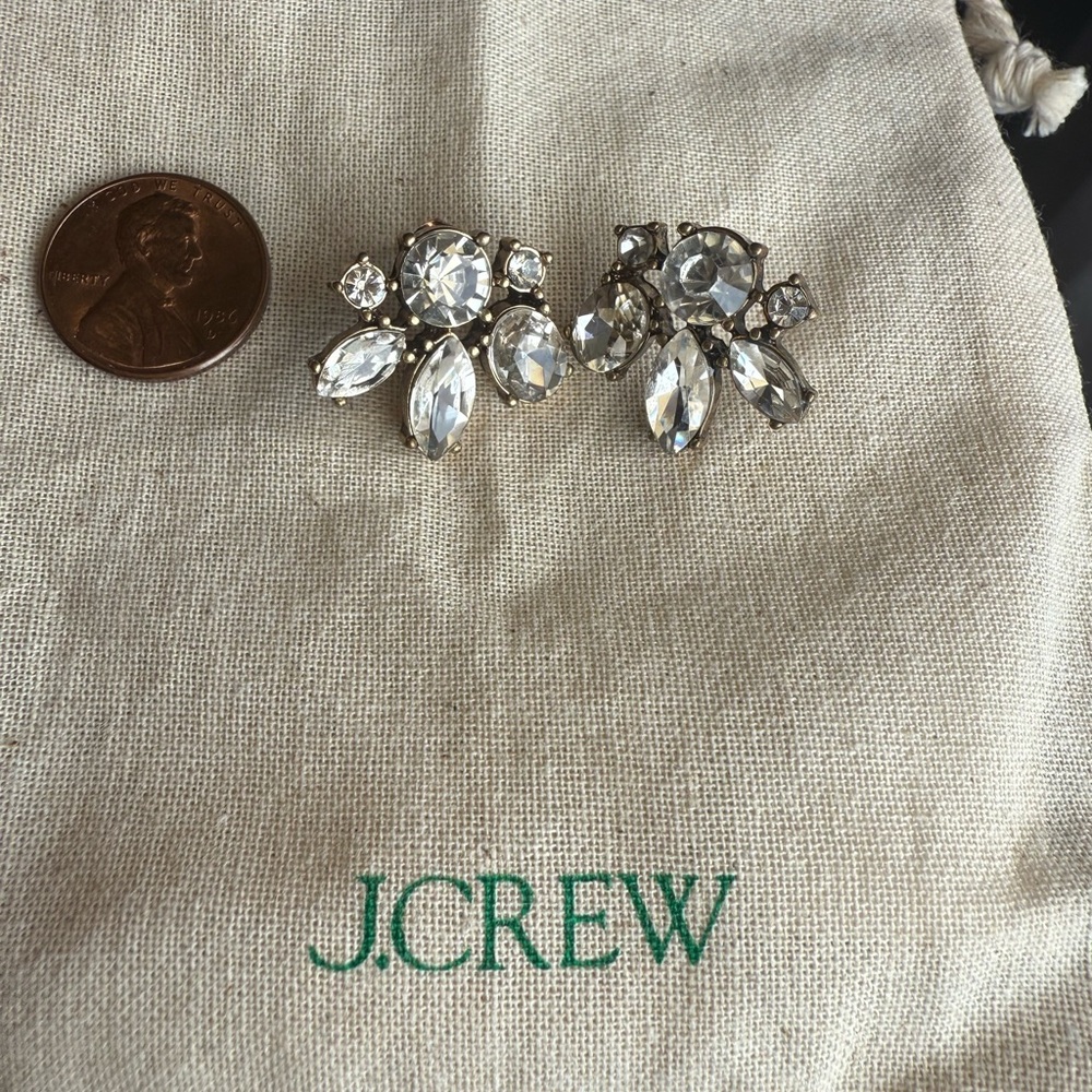 J. Crew Silver Crystal Earrings